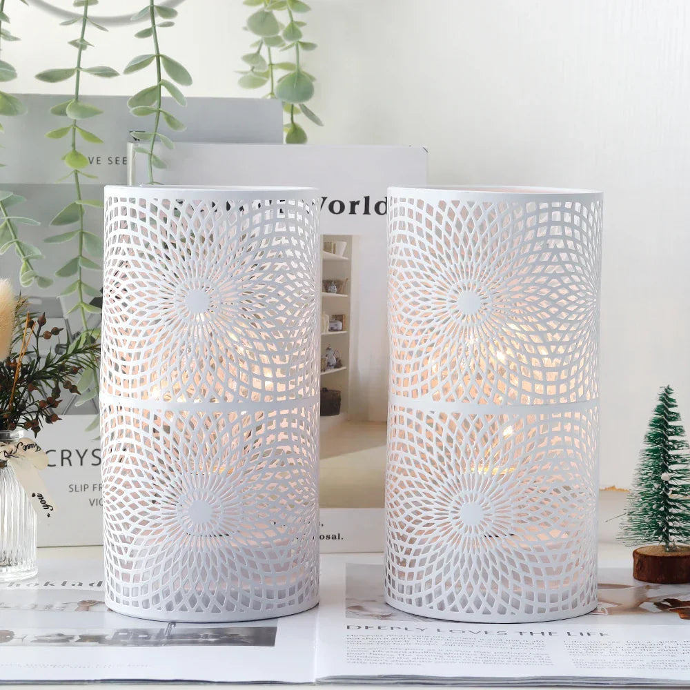 Create home ambiance with these cordless LED cylinder accent lamps (set of 2). Portable & decorative warm light.