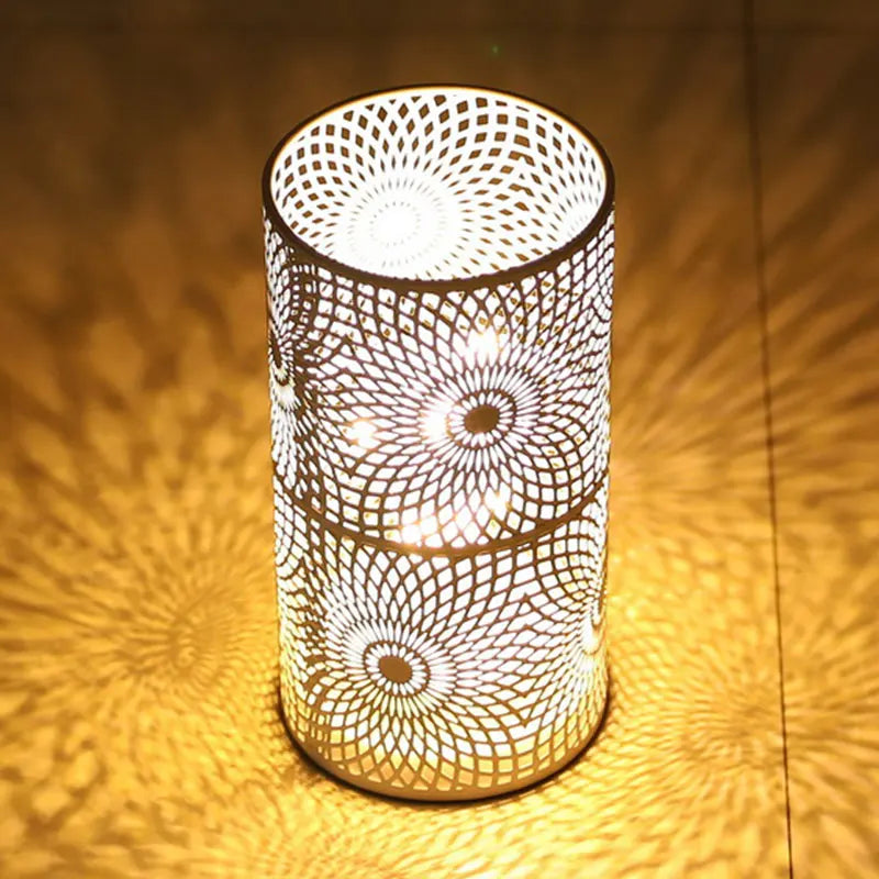 Portable battery operated LED cylinder lamps (set of 2) for versatile accent lighting & modern home ambiance.