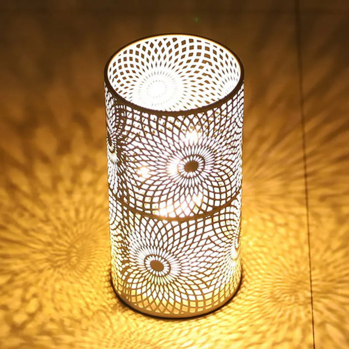 Portable battery operated LED cylinder lamps (set of 2) for versatile accent lighting & modern home ambiance.