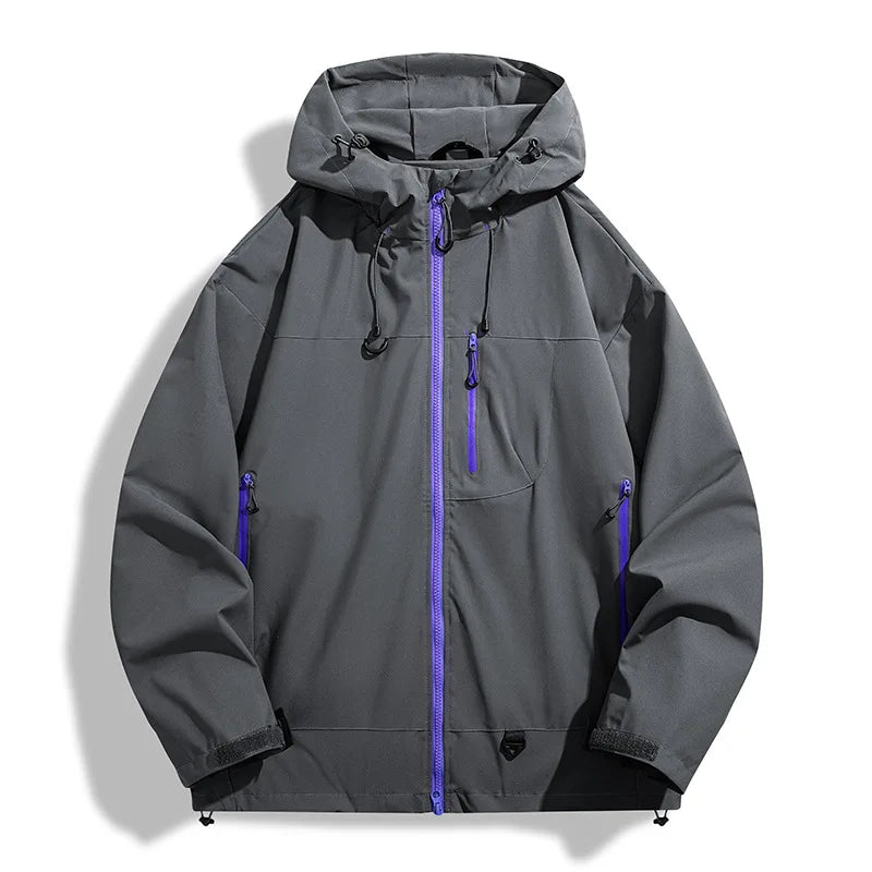 Lightweight men's weatherproof ridge jacket for travel & active outdoor adventures. Functional design.