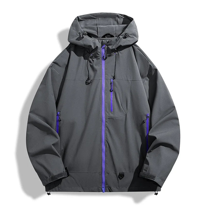 Lightweight men's weatherproof ridge jacket for travel & active outdoor adventures. Functional design.