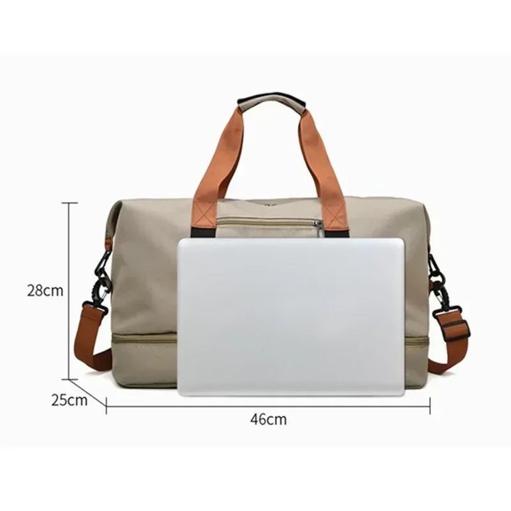 Women's wet-dry gym bag & large capacity travel duffel. Perfect sports shoulder bag for fitness, essentials, & weekend.