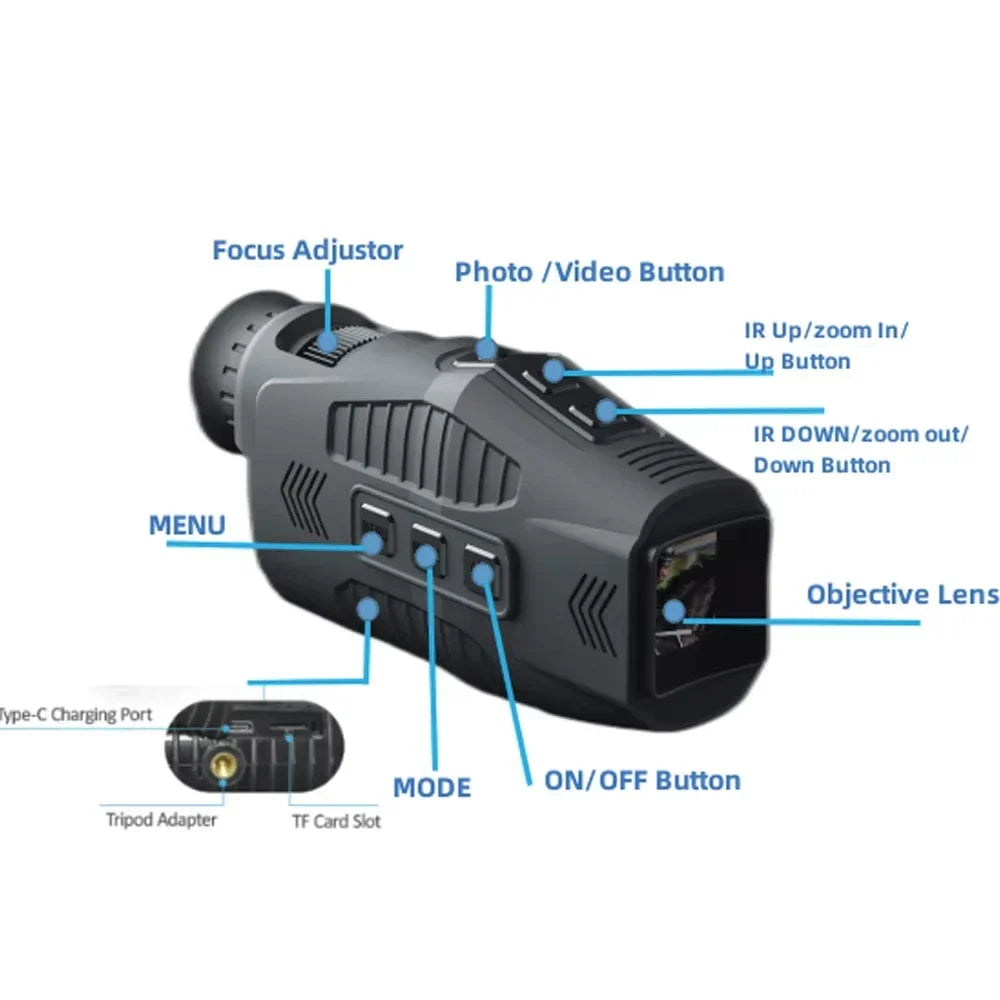 Infrared high-definition monocular, essential outdoor gear for hunting and surveillance.