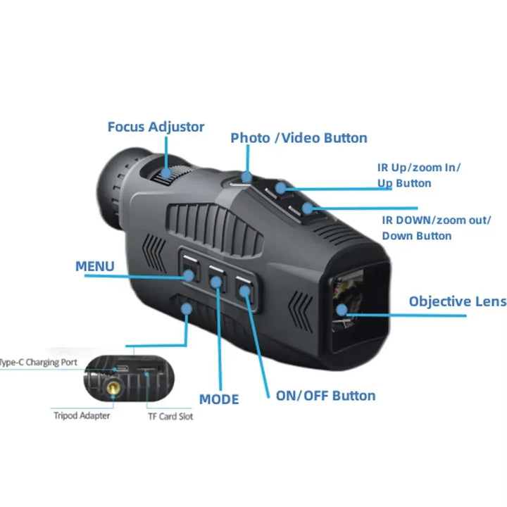 Infrared high-definition monocular, essential outdoor gear for hunting and surveillance.