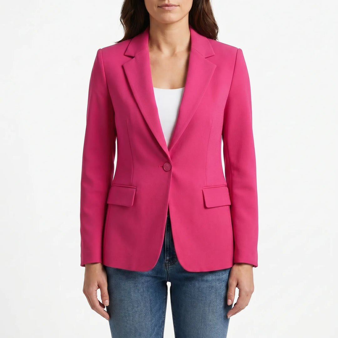 Women's professional single-button tailored blazer. Elegant, chic office wear & smart casual business fashion.