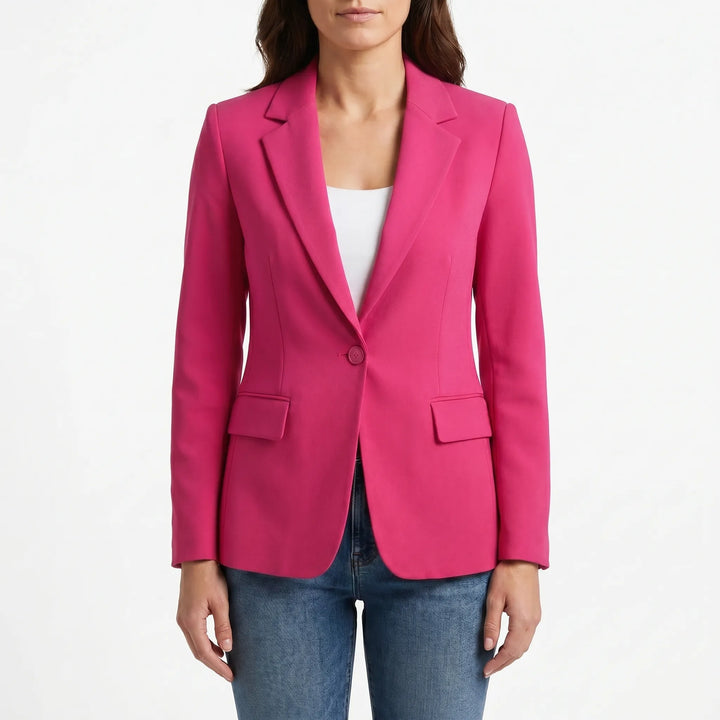 Women's professional single-button tailored blazer. Elegant, chic office wear & smart casual business fashion.