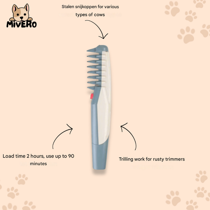Quiet rechargeable pet trimmer for stress-free dog & cat grooming. Cordless for precision hair cutting.