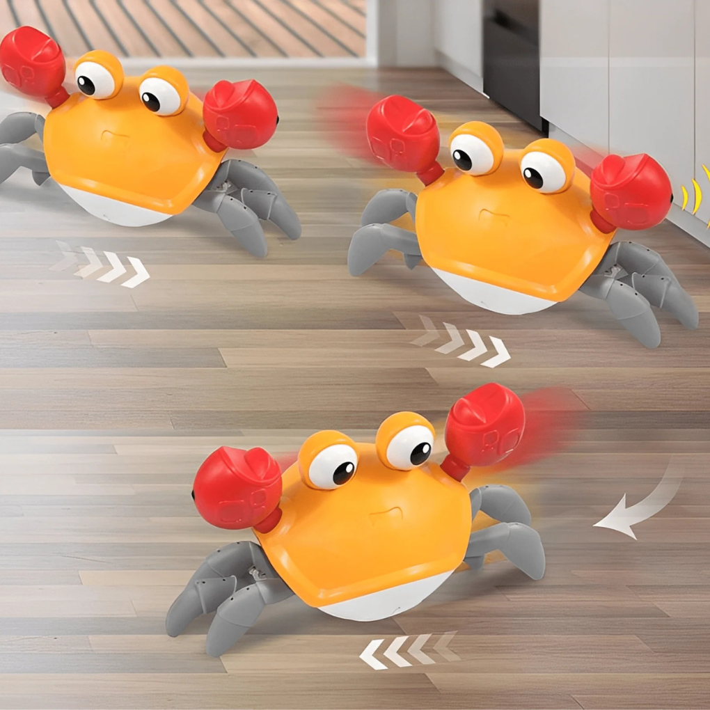 Durable, interactive crab dog toy, a soft plush squeaker and crinkle toy for hours of pet entertainment.