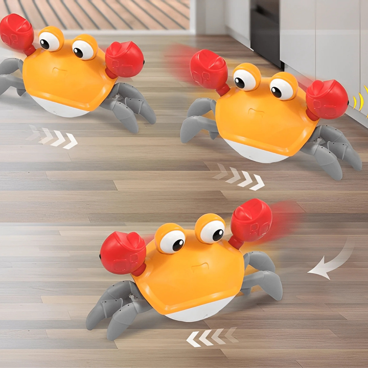 Durable, interactive crab dog toy, a soft plush squeaker and crinkle toy for hours of pet entertainment.