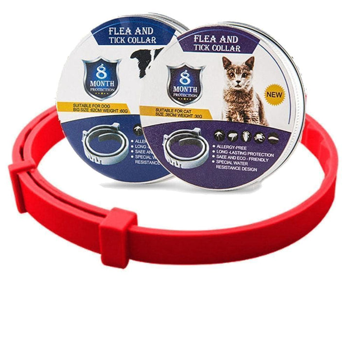 Pet care flea & tick collar, adjustable and waterproof, offering 8 months of protection for your dog or cat.