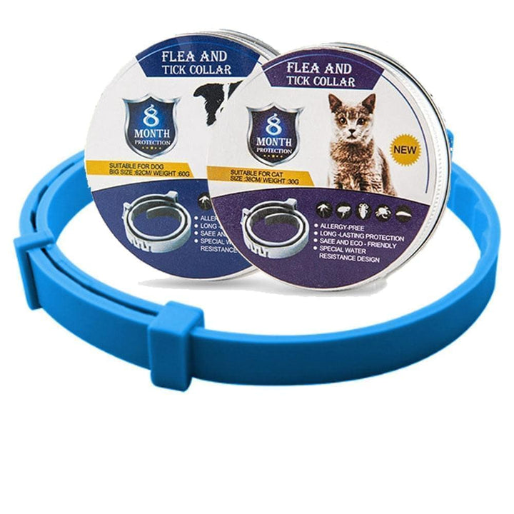Waterproof dog flea collar & tick collar, ensuring 8 months of continuous pest protection & pet care.