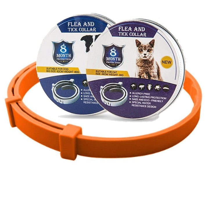 Premium adjustable & waterproof flea and tick collar for dogs & cats, providing 8 months pest protection.