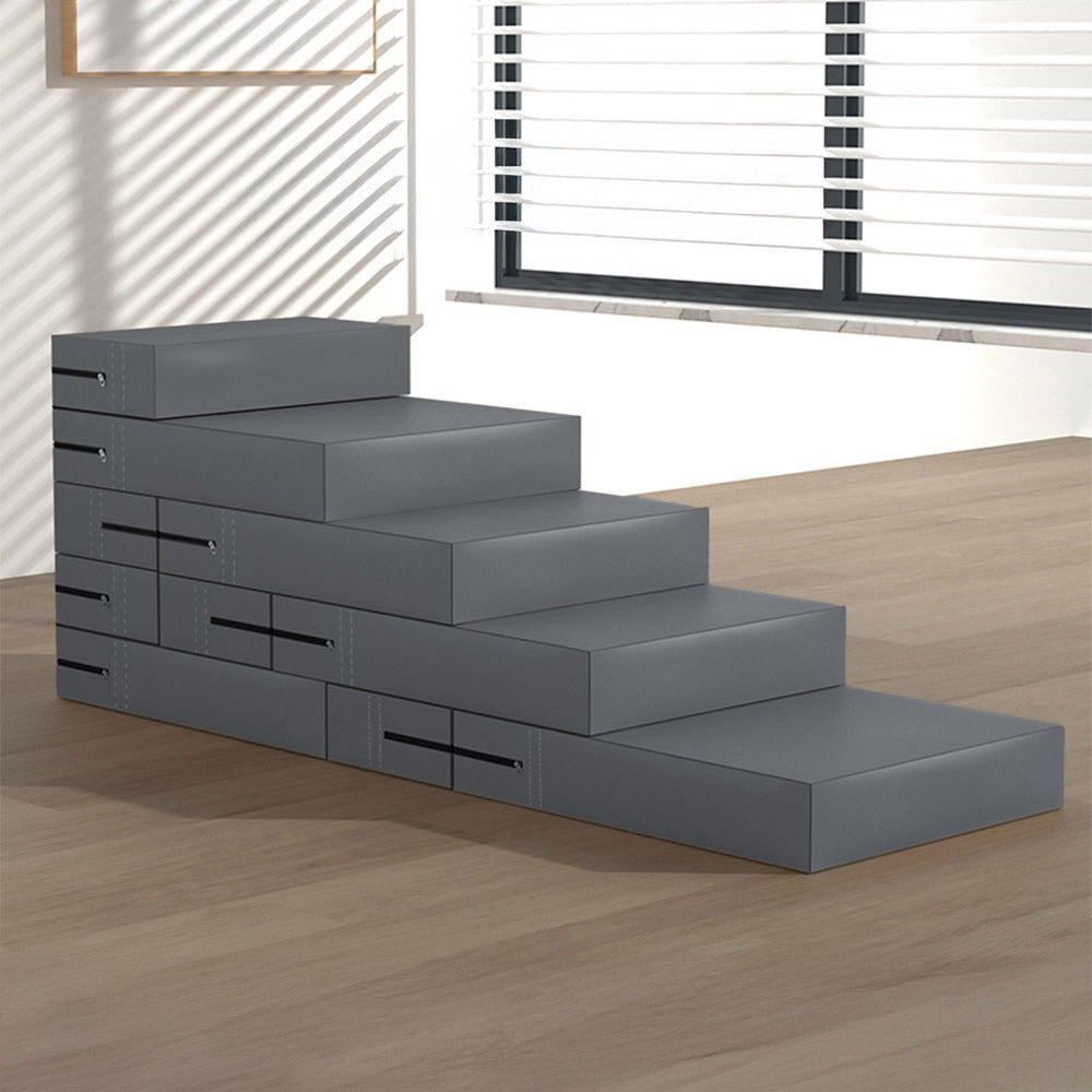 Durable PU leather pet stairs, adjustable and waterproof, providing easy access for small & senior pets.