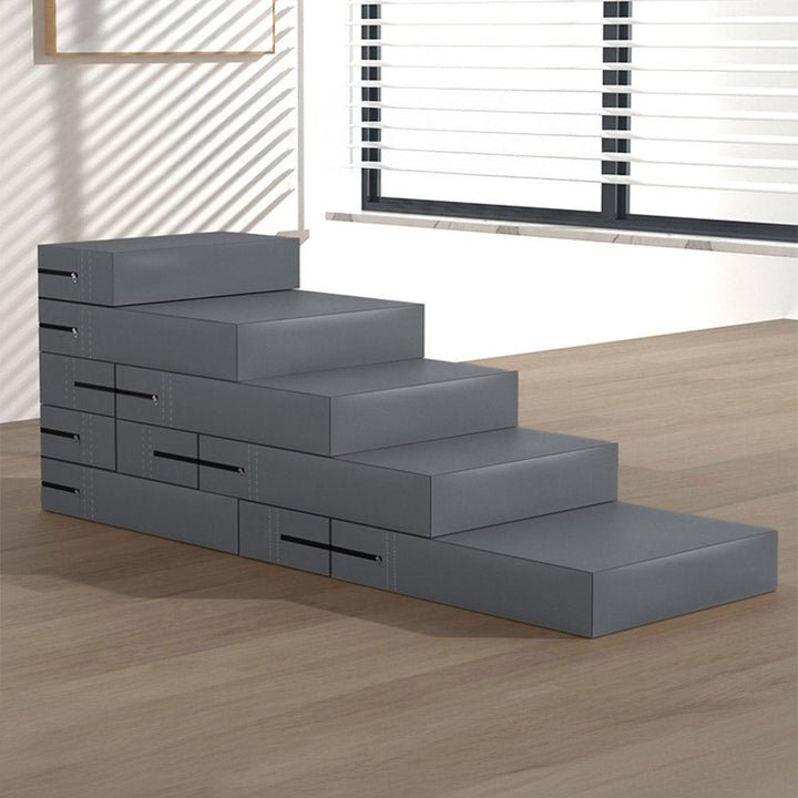 Durable PU leather pet stairs, adjustable and waterproof, providing easy access for small & senior pets.
