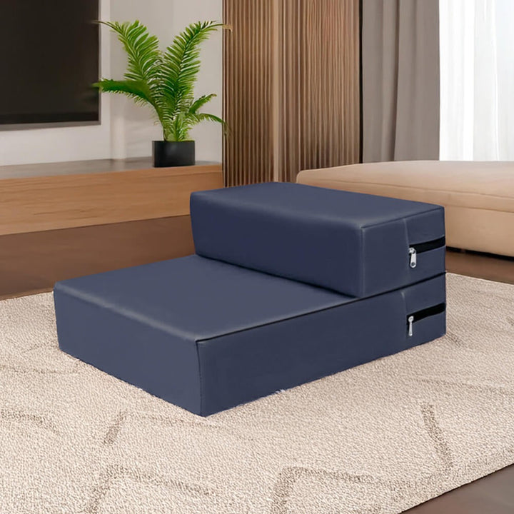 Pet bed access: adjustable, waterproof pet stairs in stylish PU leather for small & senior pets.