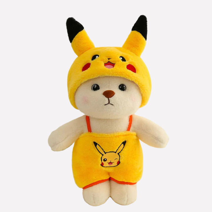 Adorable character plush bear stuffed animal, a soft, huggable toy for kids' playtime.