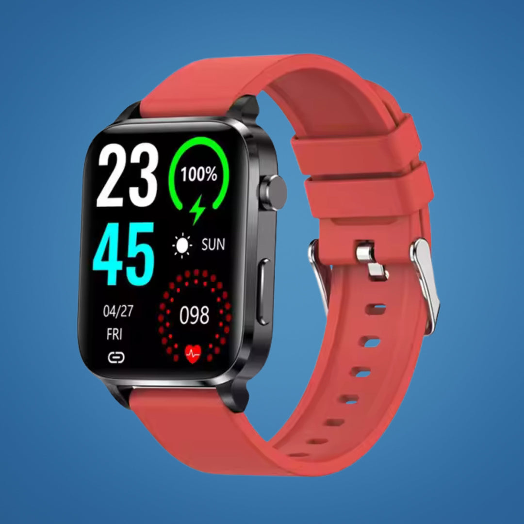 Sleek pain-free blood sugar monitoring smartwatch, essential wearable tech for adult glucose management.