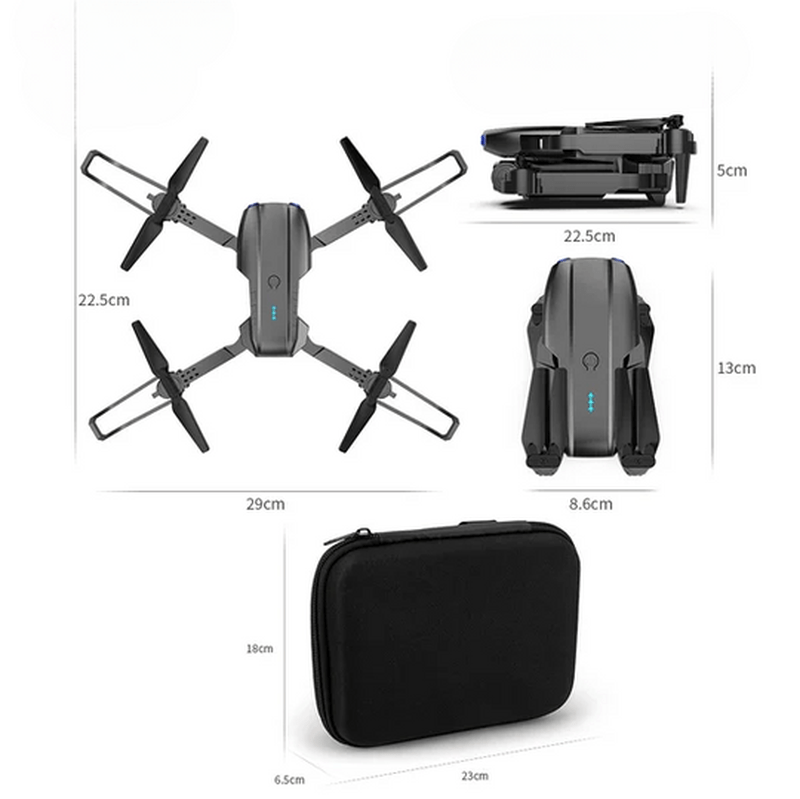 AeroPro 4K camera drone in action, capturing dynamic aerial video while tracking an outdoor subject.