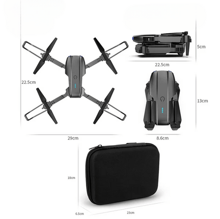 AeroPro 4K camera drone in action, capturing dynamic aerial video while tracking an outdoor subject.