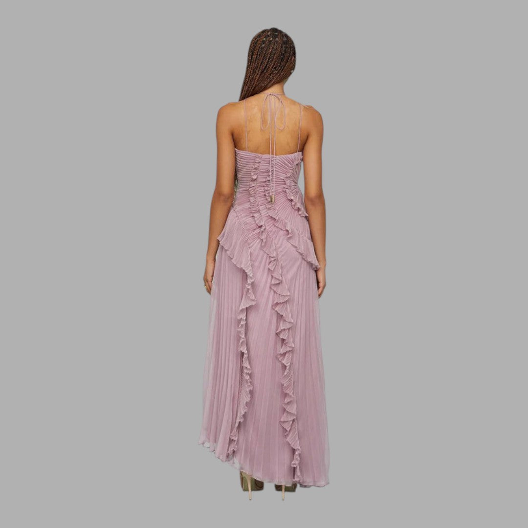 Chic Aira women's long purple maxi dress; flowy & comfortable for versatile casual to day-to-night style.