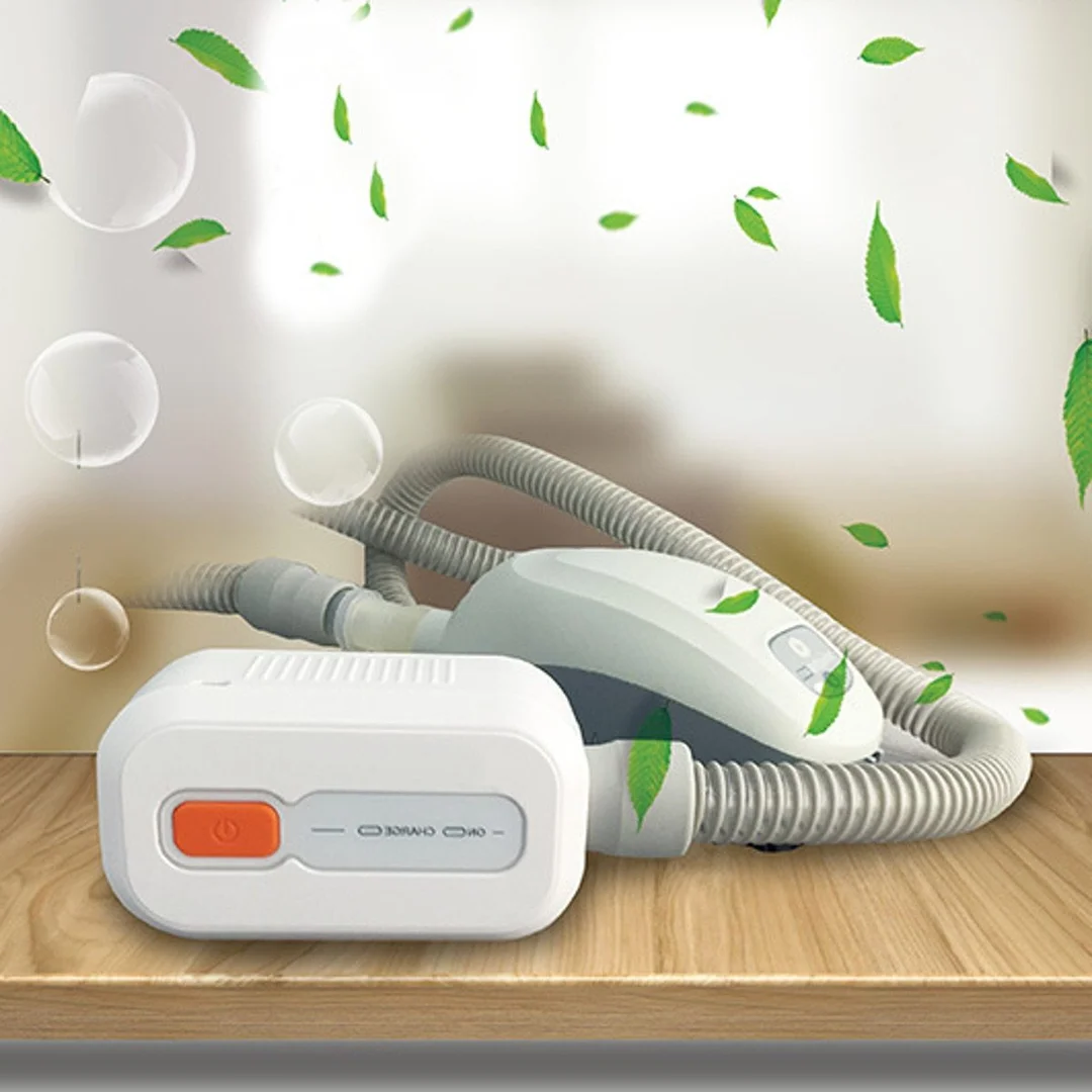 Ozone cleaning system for CPAP machines, providing germ-free respiratory care for sleep apnea.