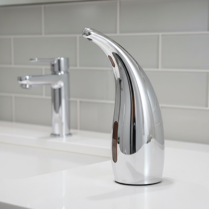 Automatic touchless soap dispenser for modern kitchen hygiene.