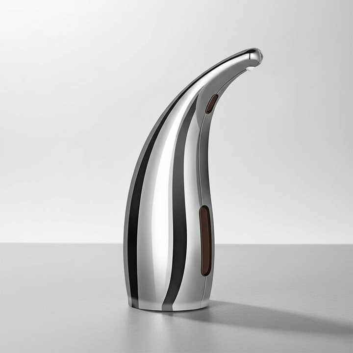 HygioFlow touchless sensor soap dispenser for bathroom cleanliness & convenience.