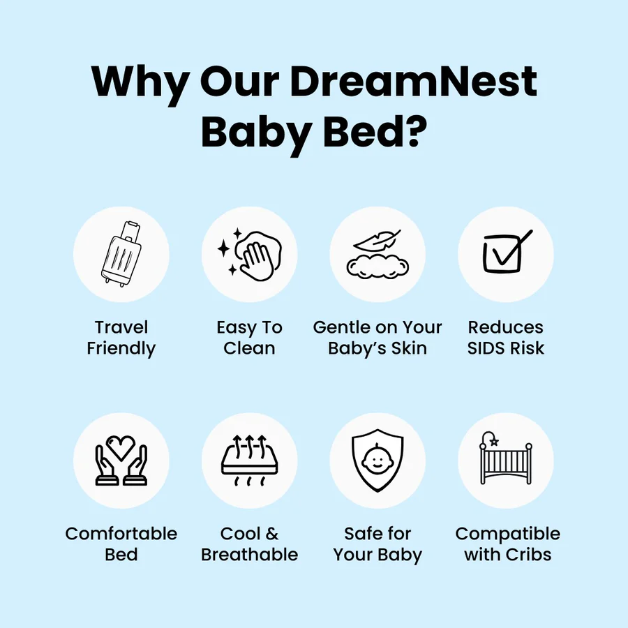 Gentle inclined baby sleep support pillow for infants, ideal for anti-reflux, comfort & digestive aid.