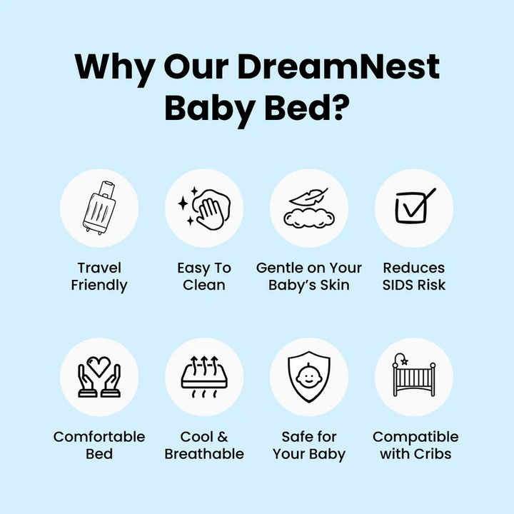 Gentle inclined baby sleep support pillow for infants, ideal for anti-reflux, comfort & digestive aid.