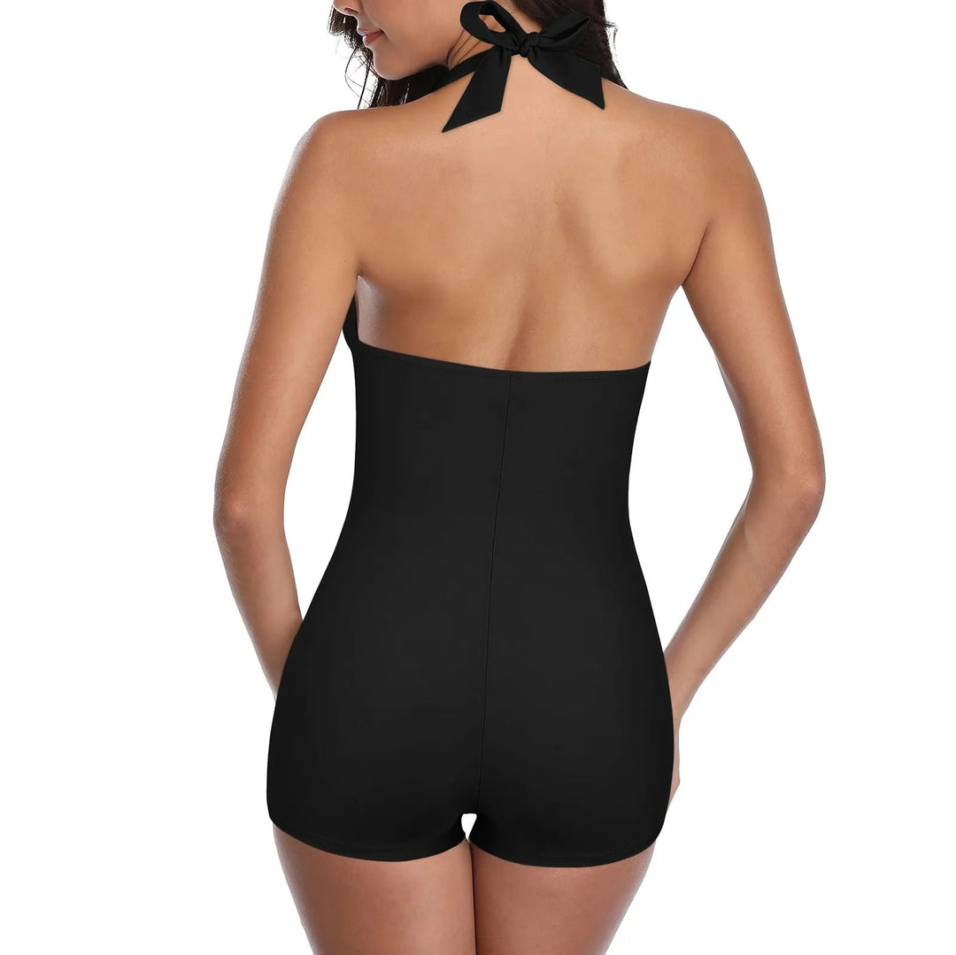 Comfortable women's backless one-piece swimsuit, offering a tailored shaping fit for elegant summer beachwear.
