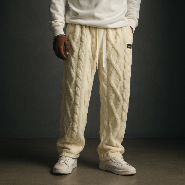 Beige men's Cloud Sweatpants: ultimate comfort, relaxed fit. Soft loungewear for casual everyday style.