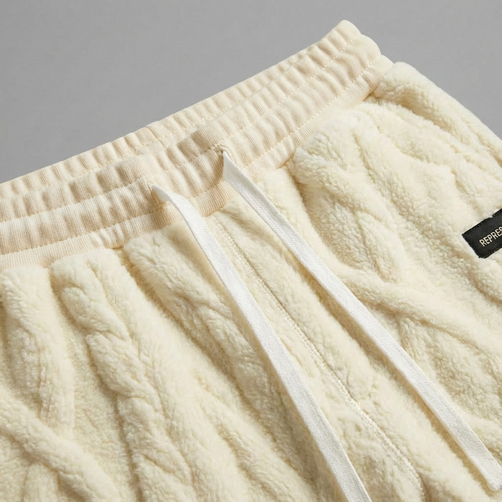 Textured blue men's Cloud Sweatpants. Soft feel, relaxed fit, ideal for ultimate comfort & casual wear.