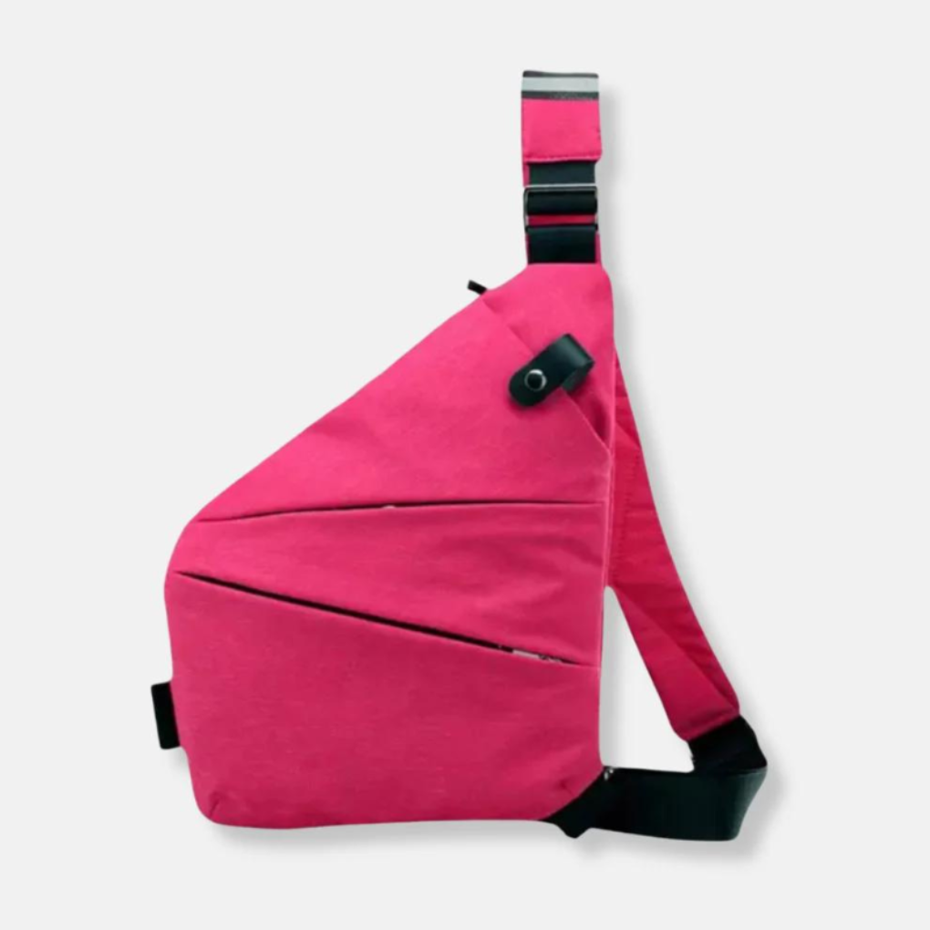 Ergonomic anti-theft chest bag, lightweight & secure for active lifestyles.