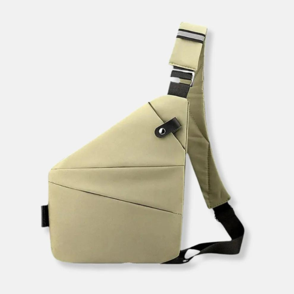Secure chest crossbody bag with hidden zippers, ideal for travel & commute.