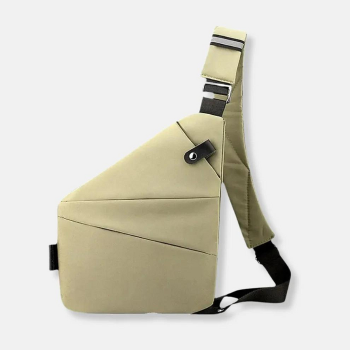 Secure chest crossbody bag with hidden zippers, ideal for travel & commute.