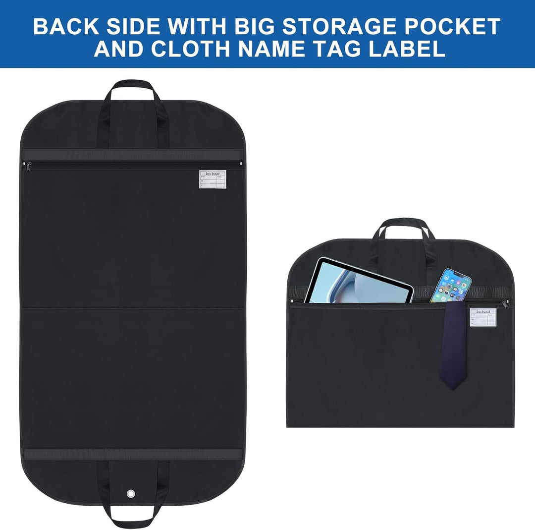 Unisex waterproof garment bag 2-pack for suits, dresses, and clothing storage; perfect travel and closet organizer.