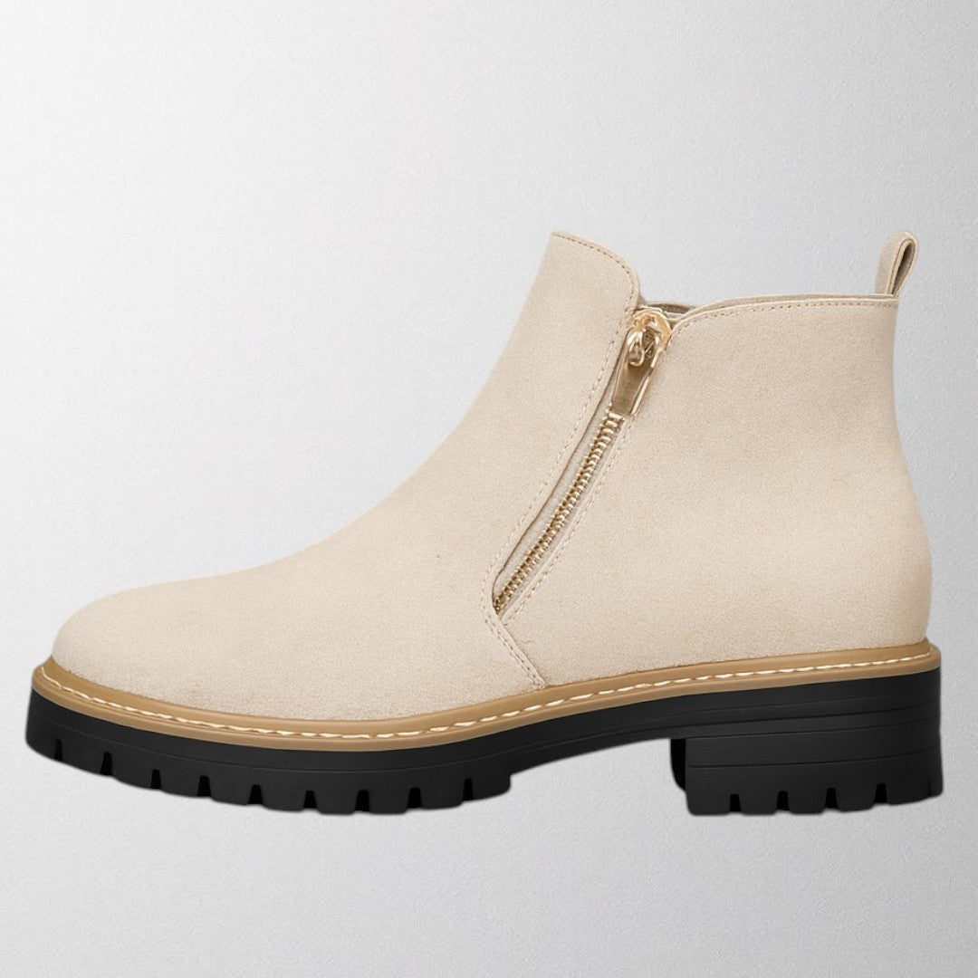 Ivory women's comfortable round toe side zip shoes, stylish for office, casual & evening.