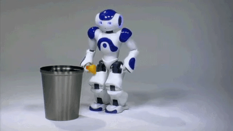 Educational robot toy promoting STEM skills, with gesture control and expressive LED lights.