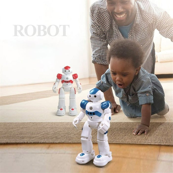 Talking robot for children, engaging young minds with interactive conversations and sounds.