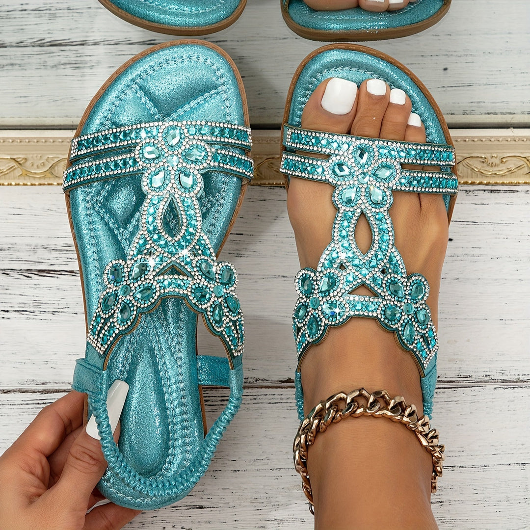 Boho cushioned sandals for women, perfect for all-day comfort & summer travel. Stylish slip-on footwear.