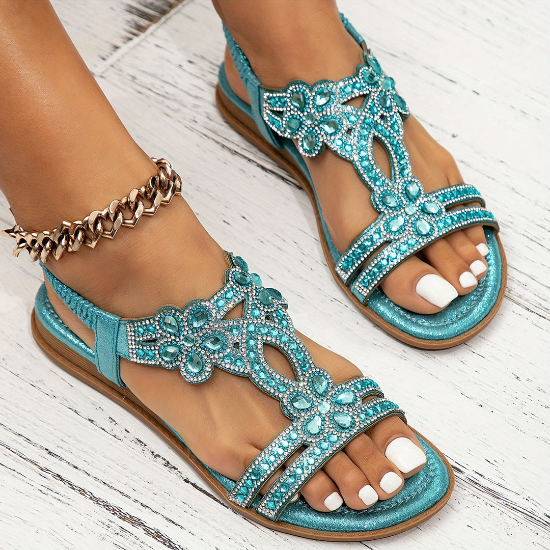 Cushioned women's boho sandals for all-day comfort. Stylish slip-on summer footwear, great for travel.