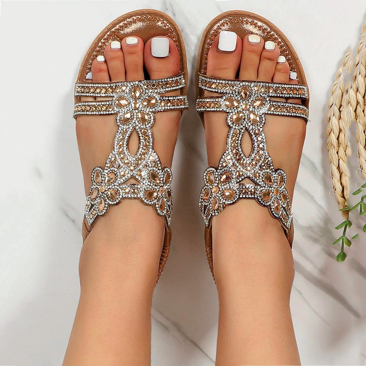 Women's boho comfort sandals, cushioned for everyday wear. Stylish slip-on summer footwear.