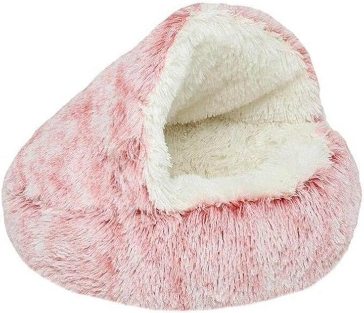 Ultimate pet comfort: Calming Cozy Cave Dog Bed for deep sleep, anxiety relief, plush & washable.