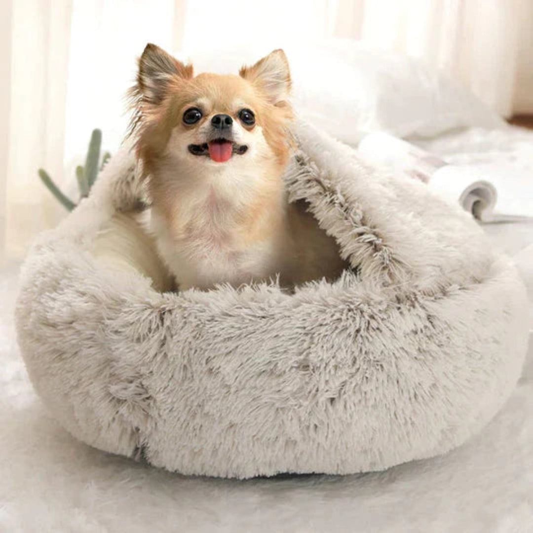 Washable Cozy Pet Bed for dogs. Provides a secure, calming cave for deep sleep & ultimate comfort.
