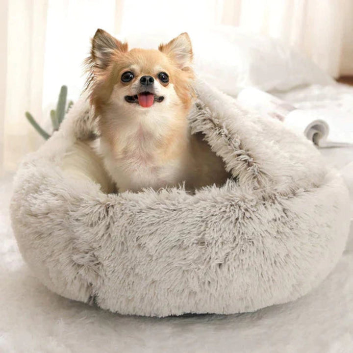 Washable Cozy Pet Bed for dogs. Provides a secure, calming cave for deep sleep & ultimate comfort.