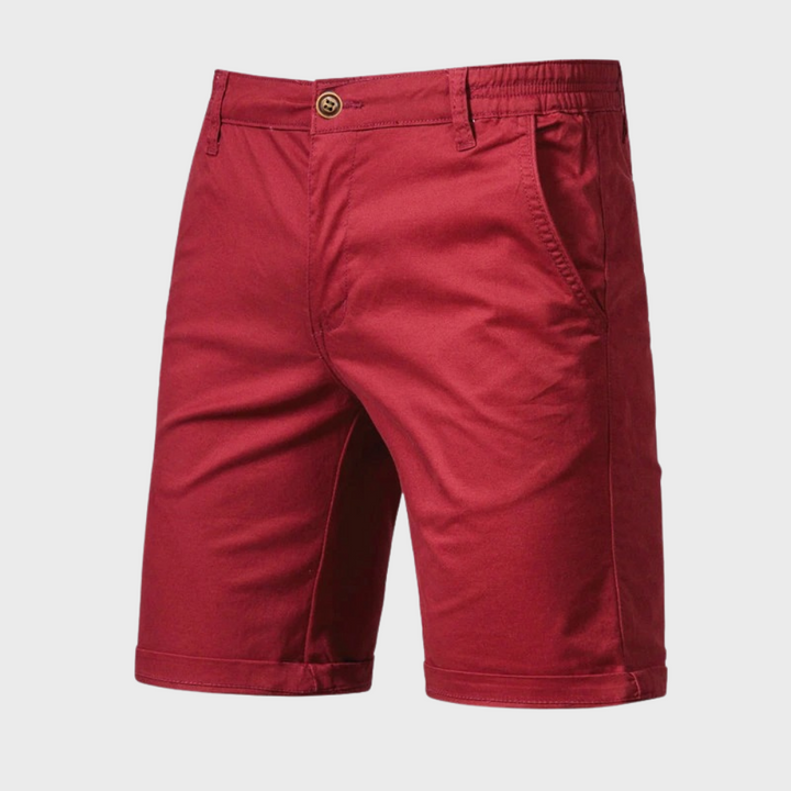 Durable cotton men's shorts, casual summer style for beach, vacation & everyday comfort.