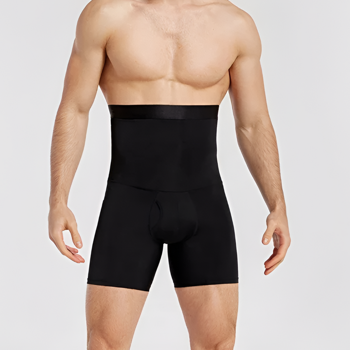 New men's high-waisted compression shorts. Tummy control, muscle support & comfort for activewear.