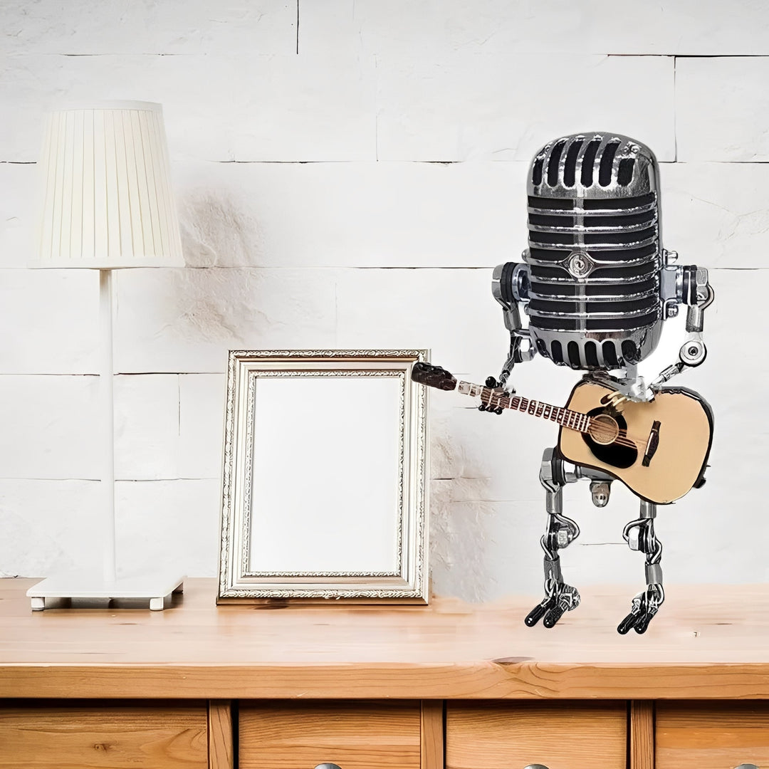 Vintage robot desk lamp, a retro LED light for any room. Perfect accent lighting, home office, or unique gift.