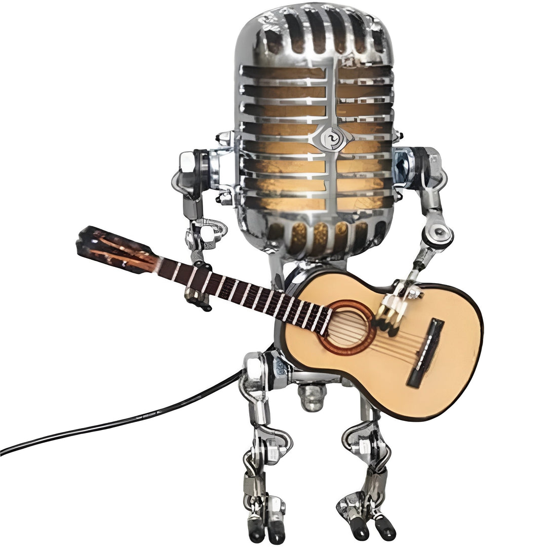 Functional robot desk lamp with energy-efficient LED, offering retro industrial style for home office & decor.