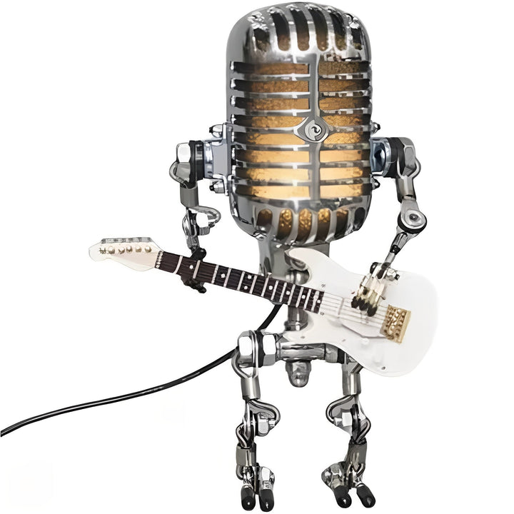 Decorative robot tabletop lamp with integrated LED, bringing charming industrial style to your home decor.